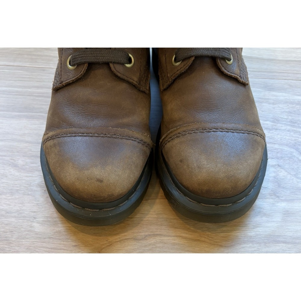 Dr. Martens Doc Aimilita Brown Leather Ribbon Lace Fold Down Boots Womens 9 - Picture 4 of 12
